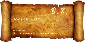 Borsos Kitti névjegykártya